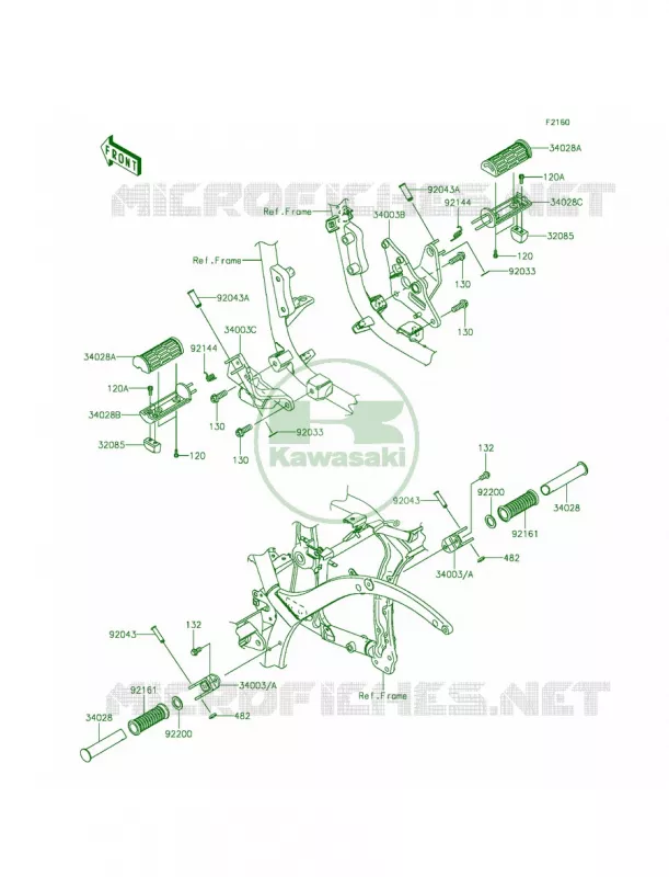 Footrests Kawasaki MOTOS 900 2013 Vulcan 900 Custom  VN900CDFA