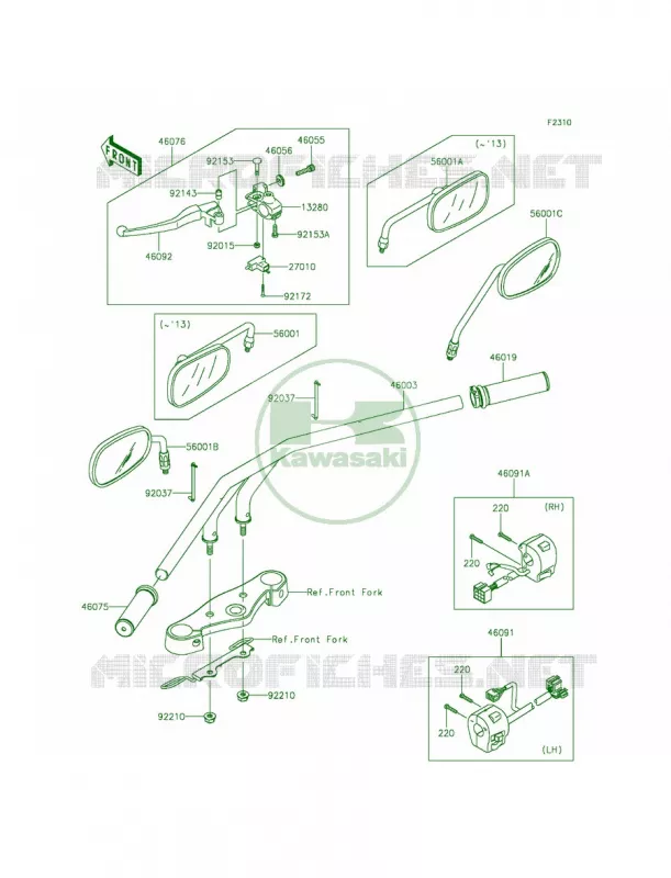 Handlebar Kawasaki MOTOS 900 2013 Vulcan 900 Custom  VN900CDFA