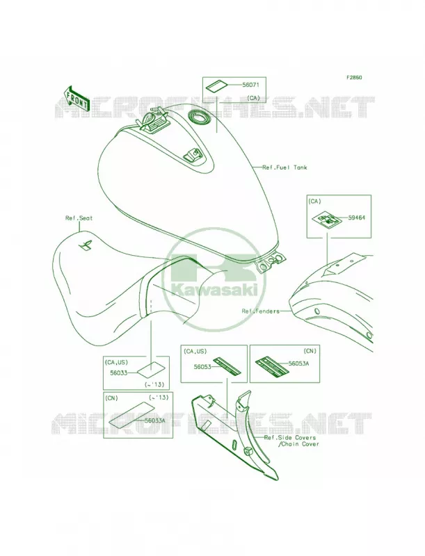 Labels Kawasaki MOTOS 900 2013 Vulcan 900 Custom  VN900CDFA
