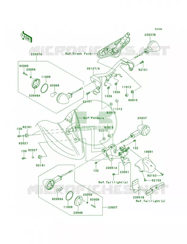 Turn Signals Kawasaki MOTOS 900 2013 Vulcan 900 Classic  VN900BDF