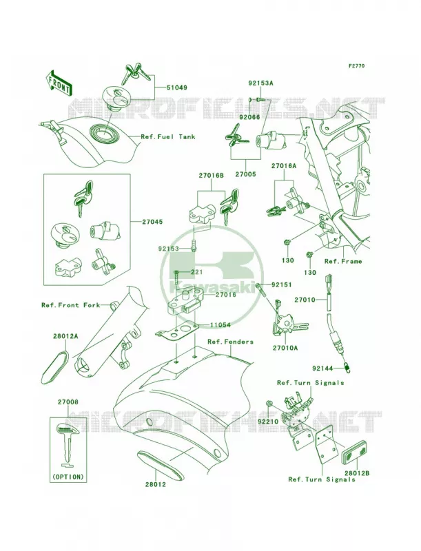 Ignition SwitchLocksReflectors Kawasaki MOTOS 900 2013 Vulcan 900 Classic  VN900BDFA