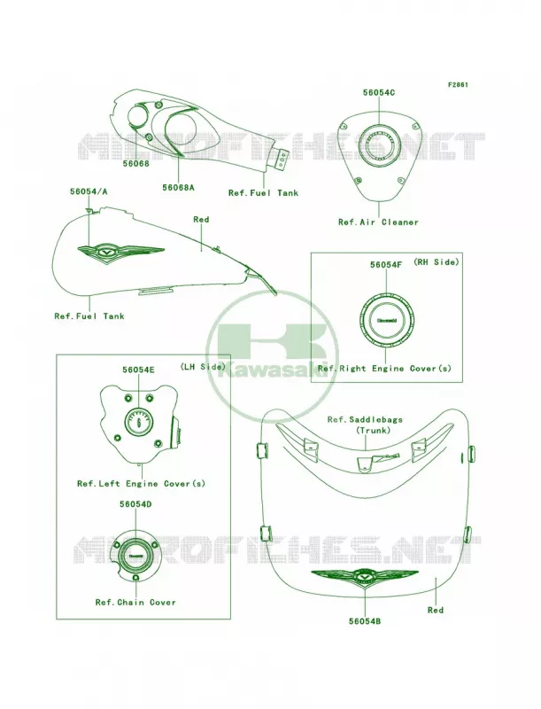 DecalsRedA9F Kawasaki MOTOS 1700 2012 Vulcan 1700 Voyager  VN1700ACF