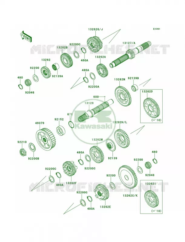Transmission Kawasaki MOTOS 1700 2012 Vulcan 1700 Voyager  VN1700ACF
