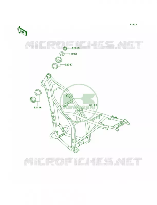 Frame Kawasaki MOTOS 300 2007 KLX300R  KLX300A7F