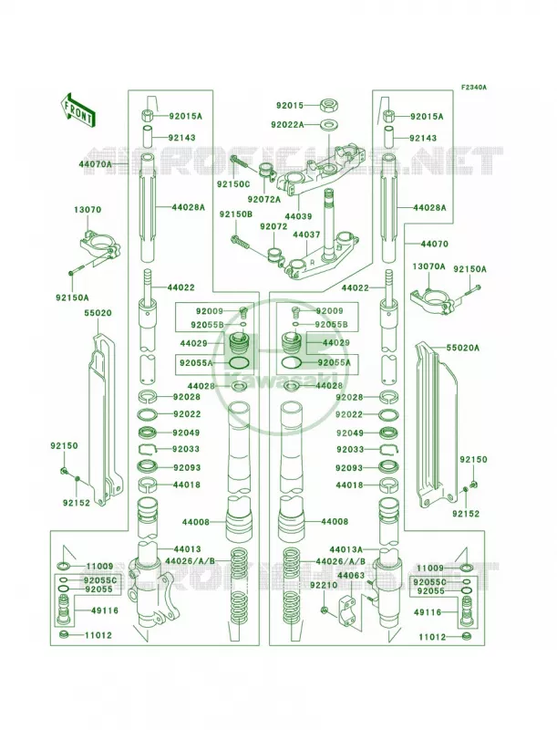 Front ForkA7F Kawasaki MOTOS 300 2007 KLX300R  KLX300A7F