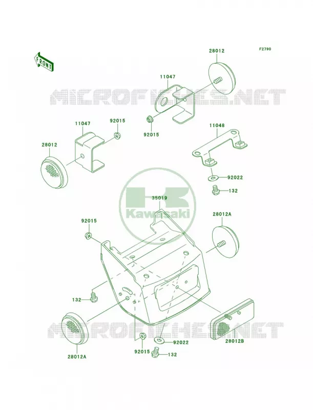 ReflectorsCN Kawasaki MOTOS 300 2007 KLX300R  KLX300A7F