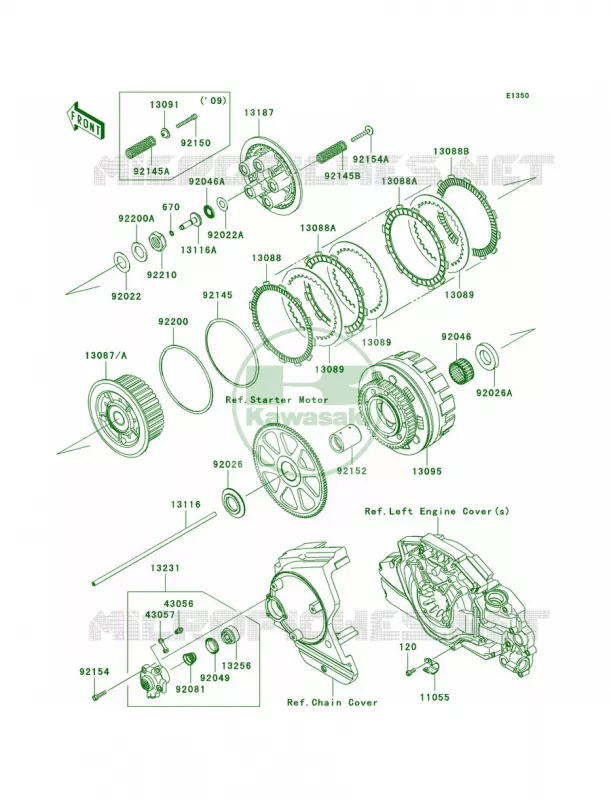 Clutch Kawasaki MOTOS 1700 2012 Vulcan 1700 Nomad  VN1700CCF