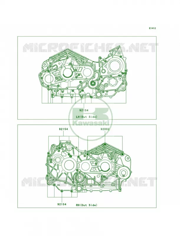 Crankcase Bolt Pattern Kawasaki MOTOS 1700 2012 Vulcan 1700 Nomad  VN1700CCF