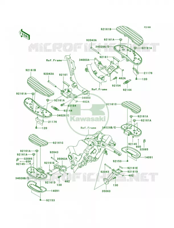 Footrests Kawasaki MOTOS 1700 2012 Vulcan 1700 Nomad  VN1700CCF