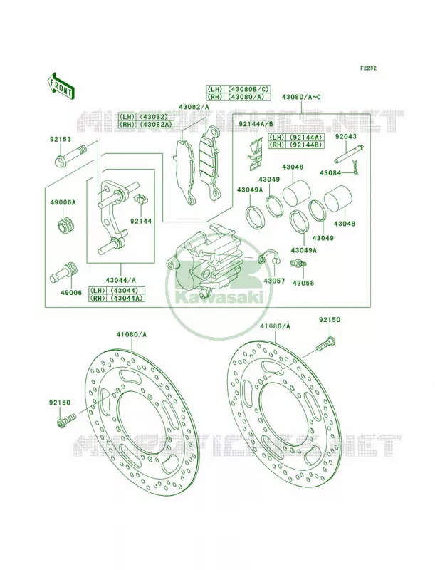 Front Brake Kawasaki MOTOS 1700 2012 Vulcan 1700 Nomad  VN1700CCF
