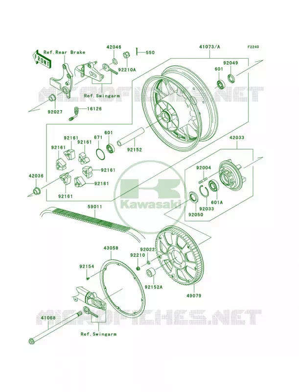Rear WheelChain Kawasaki MOTOS 1700 2012 Vulcan 1700 Nomad  VN1700CCF