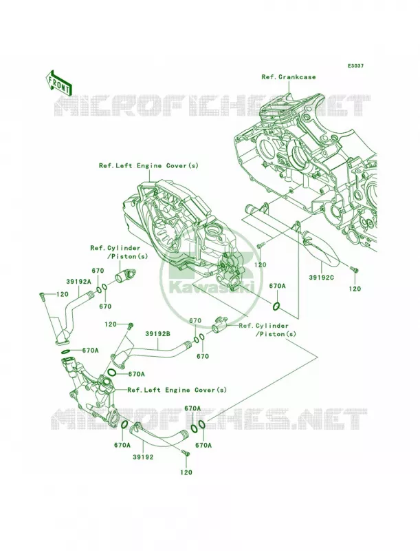 Water Pipe Kawasaki MOTOS 1700 2012 Vulcan 1700 Nomad  VN1700CCF