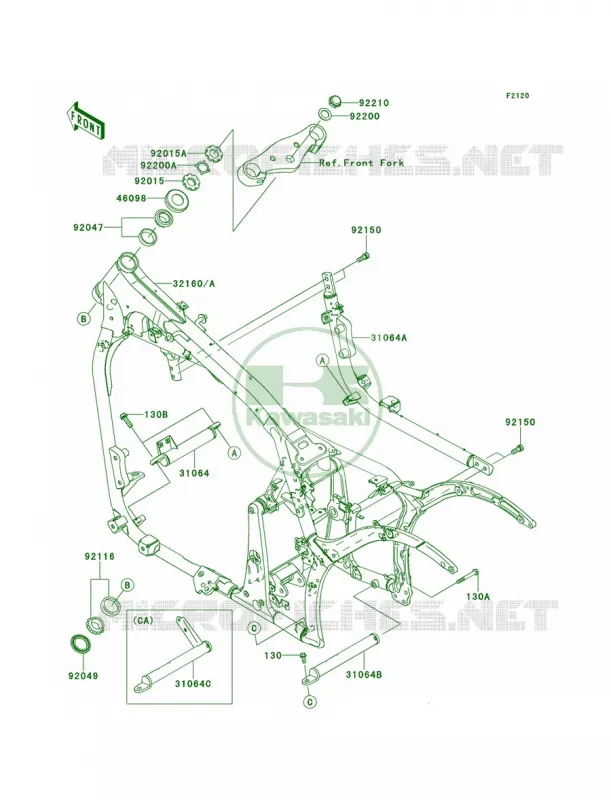 Frame Kawasaki MOTOS 900 2012 Vulcan 900 Classic  VN900BCF
