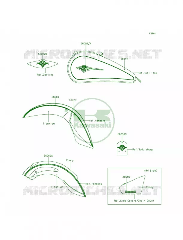 DecalsEbonyDBF Kawasaki MOTOS 900 2012 Vulcan 900 Classic LT  VN900DCF