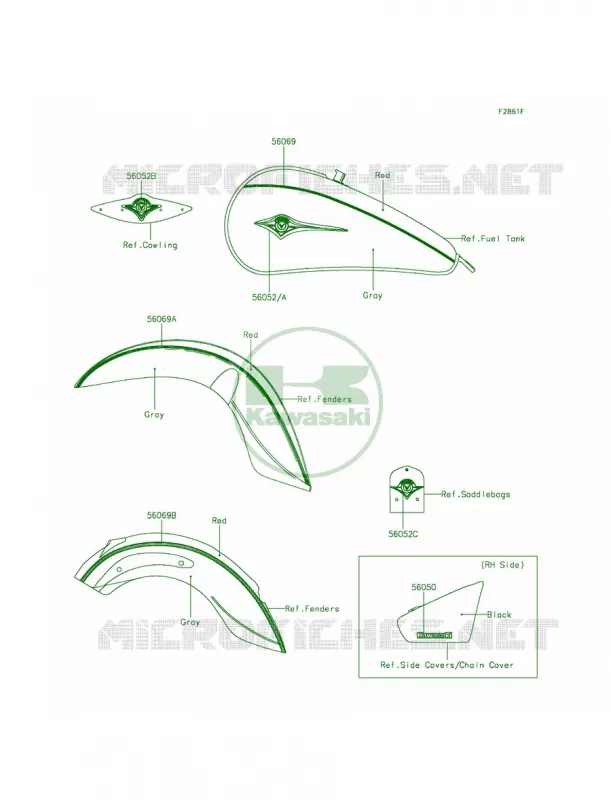 DecalsRedGrayDEF Kawasaki MOTOS 900 2012 Vulcan 900 Classic LT  VN900DCF