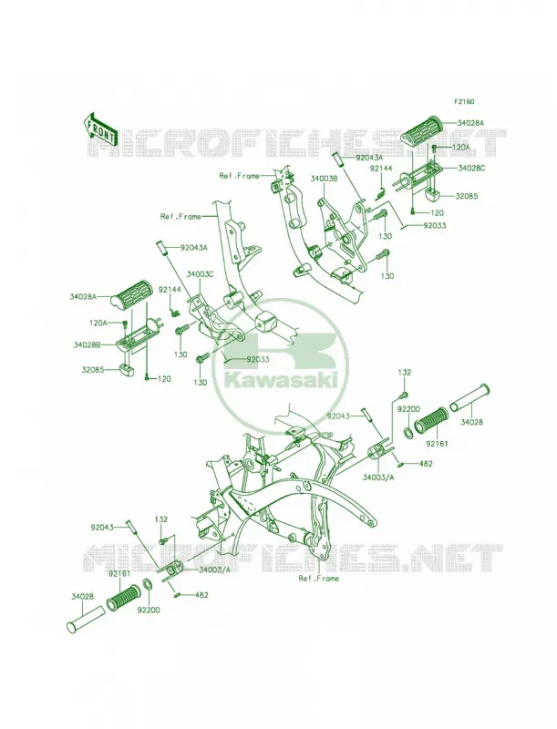 Footrests Kawasaki MOTOS 900 2012 Vulcan 900 Custom  VN900CCF