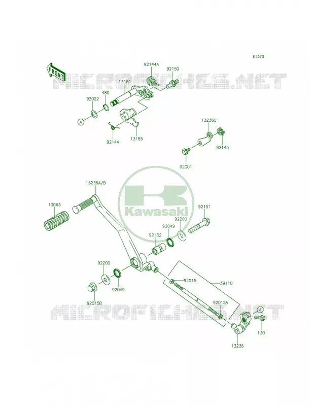 Gear Change Mechanism Kawasaki MOTOS 900 2012 Vulcan 900 Custom  VN900CCF