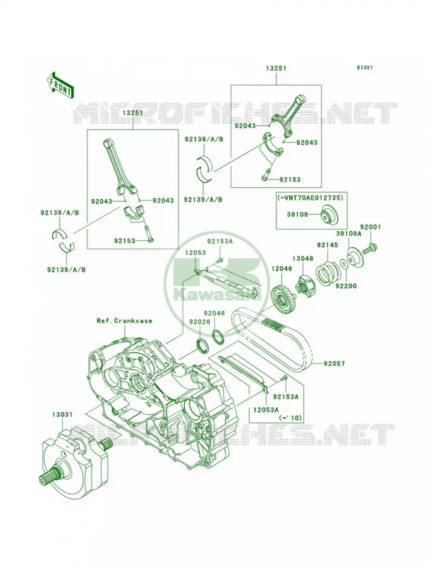 Crankshaft Kawasaki MOTOS 1700 2012 Vulcan 1700 Classic  VN1700ECF