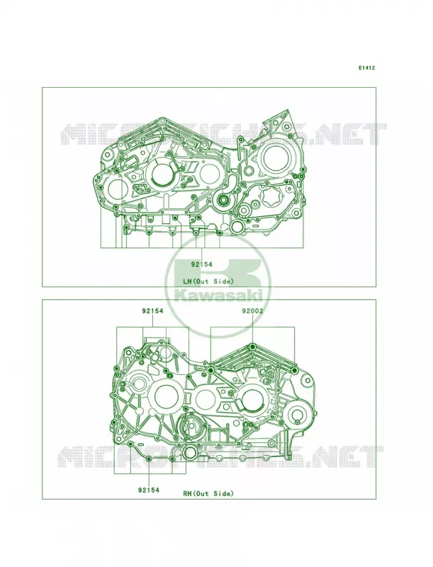 Crankcase Bolt Pattern Kawasaki MOTOS 1700 2011 Vulcan 1700 Voyager  VN1700ABF