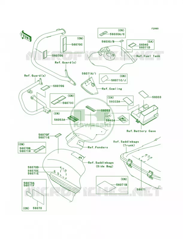Labels Kawasaki MOTOS 1700 2011 Vulcan 1700 Voyager ABS  VN1700BBF
