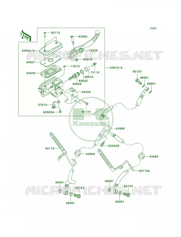 Front Master Cylinder Kawasaki MOTOS 1700 2011 Vulcan 1700 Nomad  VN1700CBF