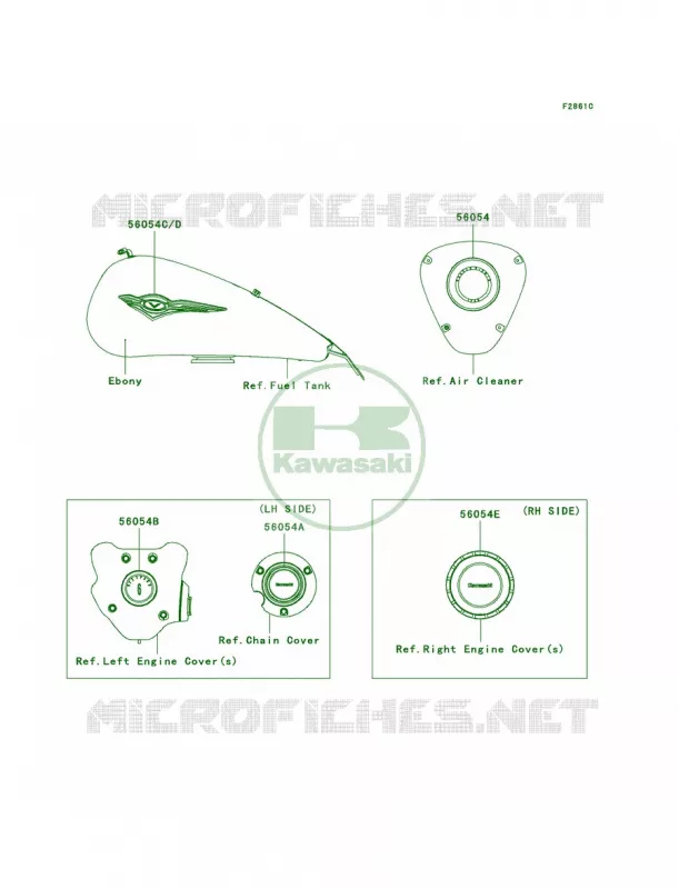 DecalsEbonyEBFECF Kawasaki MOTOS 1700 2011 Vulcan 1700 Classic  VN1700EBF