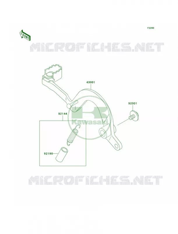 Brake Pedal Kawasaki MOTOS 200 2006 KDX200  KDX200H6F