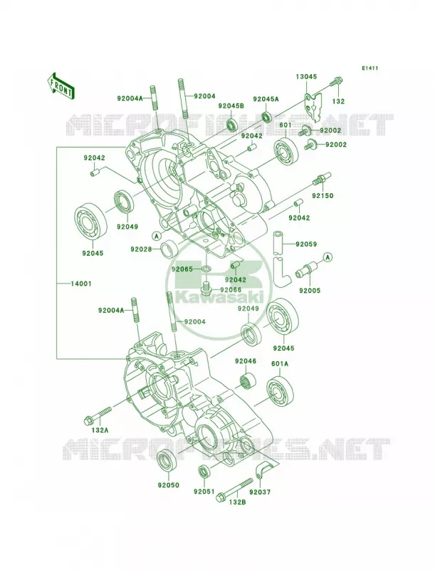 Crankcase Kawasaki MOTOS 200 2006 KDX200  KDX200H6F