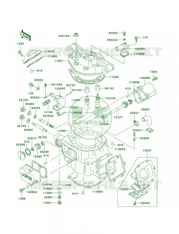Cylinder HeadCylinder Kawasaki MOTOS 200 2006 KDX200  KDX200H6F