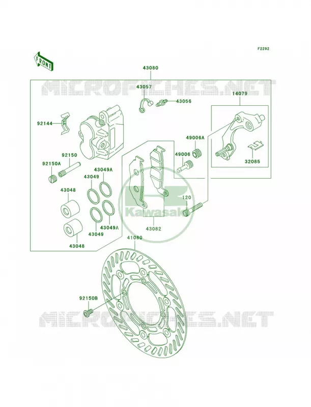 Front Brake Kawasaki MOTOS 200 2006 KDX200  KDX200H6F