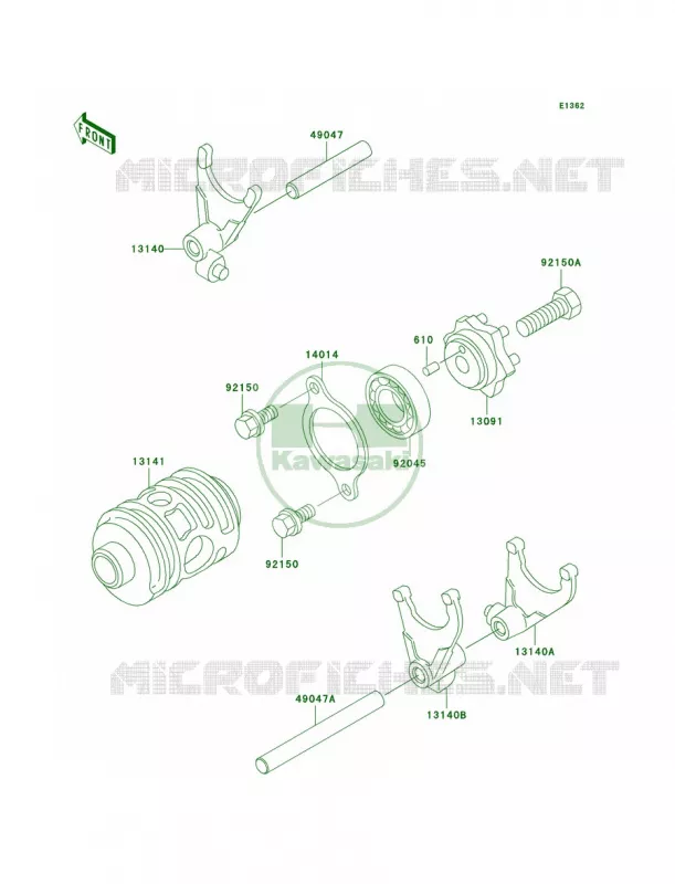 Gear Change DrumShift Forks Kawasaki MOTOS 200 2006 KDX200  KDX200H6F