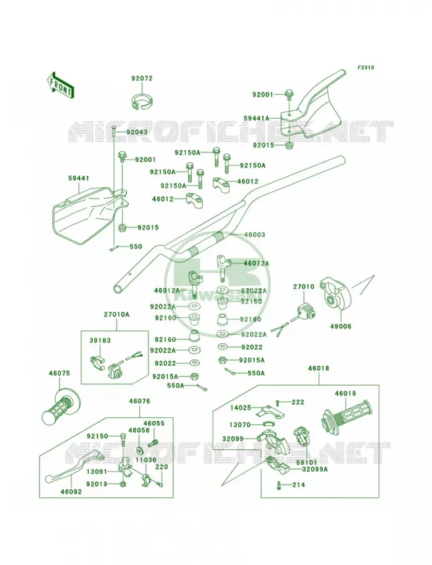 Handlebar Kawasaki MOTOS 200 2006 KDX200  KDX200H6F