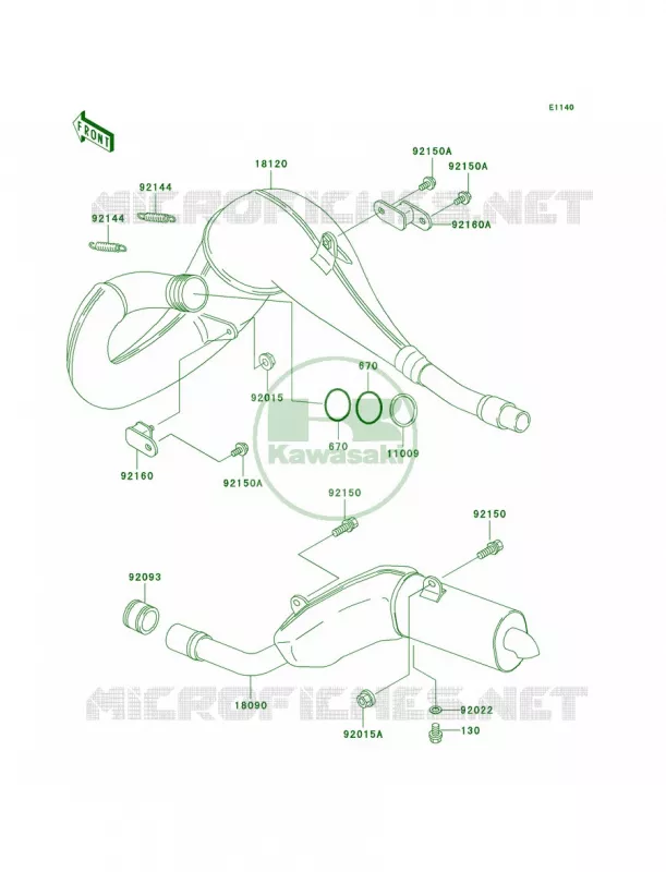 Mufflers Kawasaki MOTOS 200 2006 KDX200  KDX200H6F