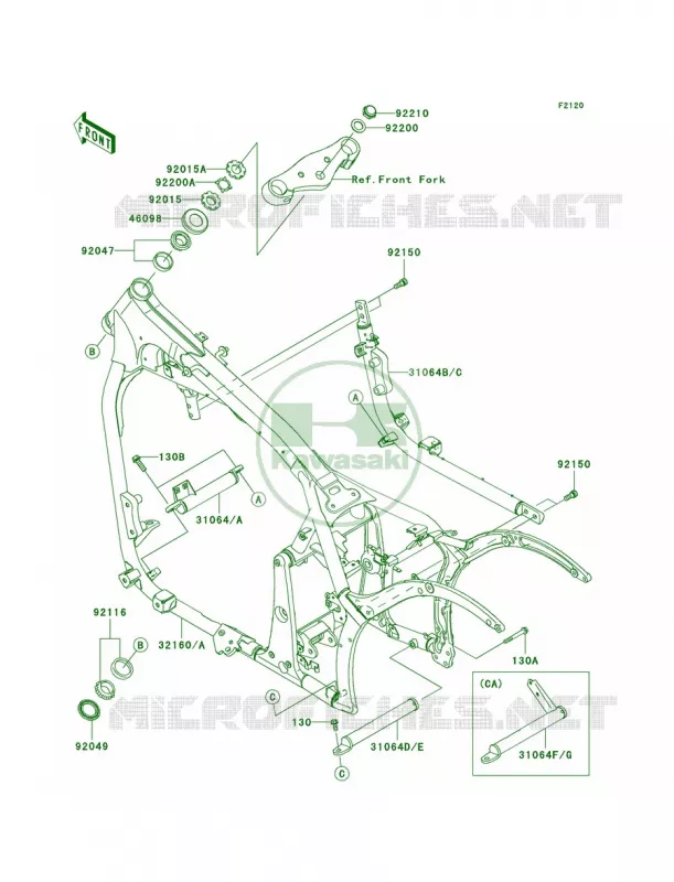 Frame Kawasaki MOTOS 900 2011 Vulcan 900 Custom  VN900CBF