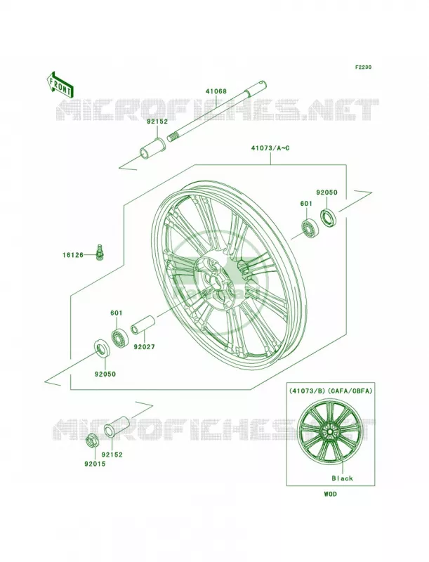 Front Wheel Kawasaki MOTOS 900 2011 Vulcan 900 Custom  VN900CBF