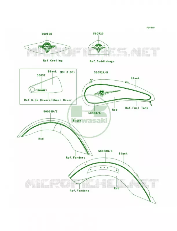 DecalsBlackRedJ9F Kawasaki MOTOS 2000 2010 Vulcan 2000 Classic LT  VN2000JAF