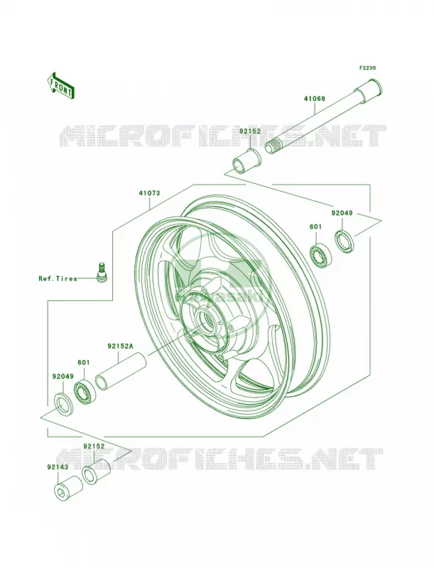 Front Wheel Kawasaki MOTOS 2000 2010 Vulcan 2000 Classic LT  VN2000JAF
