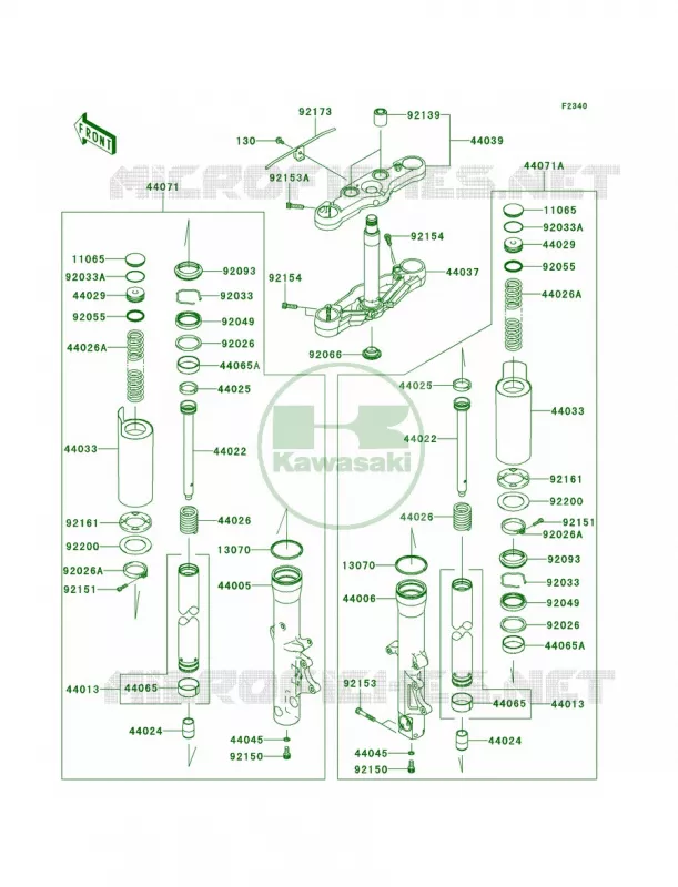 Front Fork Kawasaki MOTOS 1700 2010 Vulcan 1700 Voyager  VN1700AAF