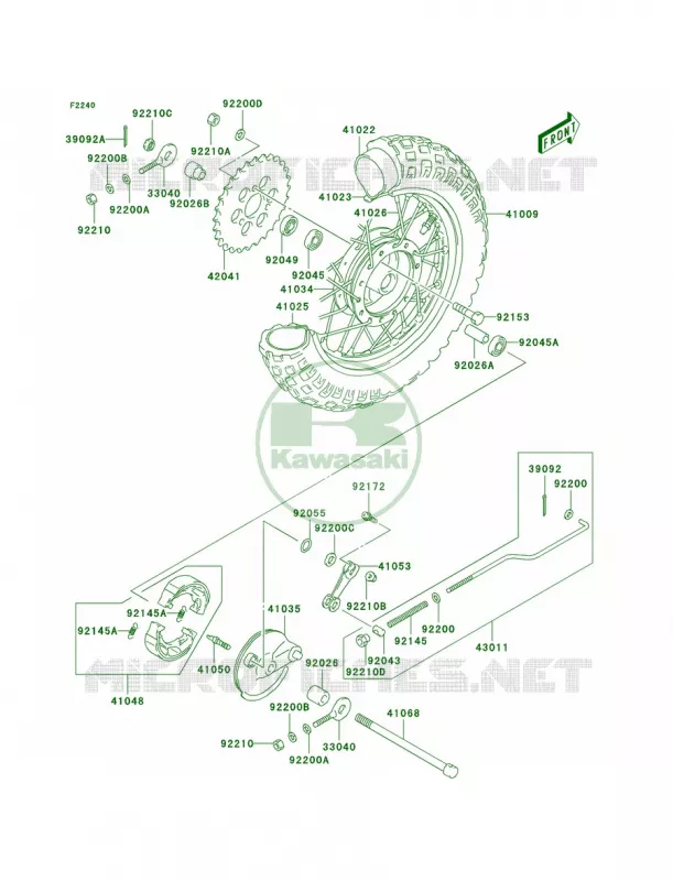 Rear Hub Kawasaki MOTOS 50 2006 KDX50  KDX50A6F