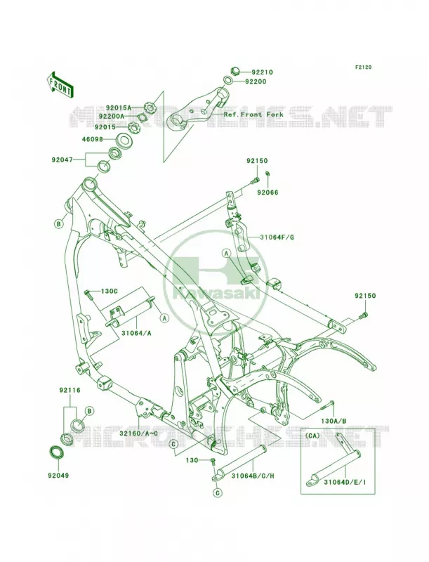 Frame Kawasaki MOTOS 900 2010 Vulcan 900 Classic LT  VN900DAF