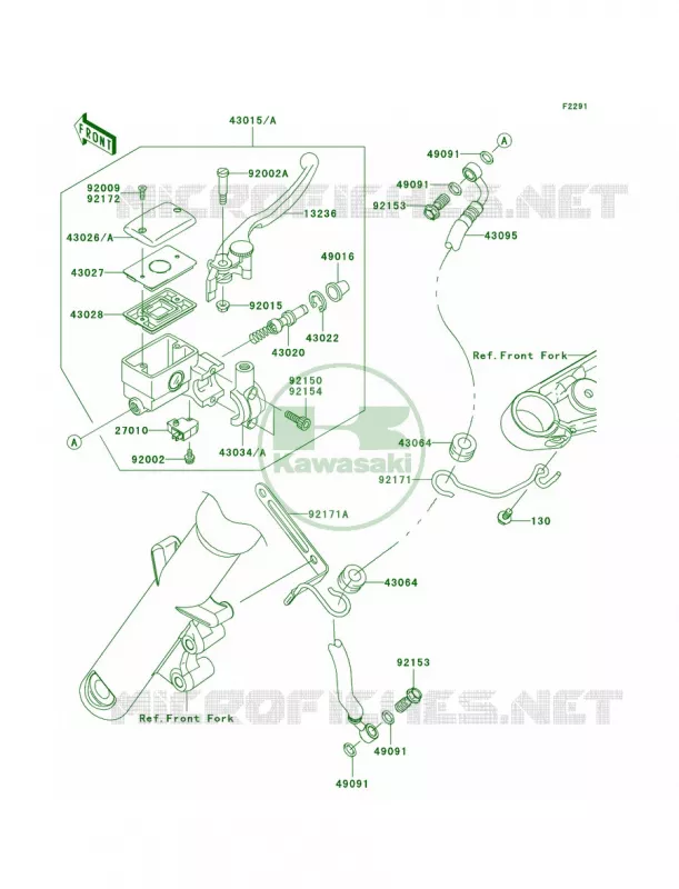 Front Master Cylinder Kawasaki MOTOS 900 2010 Vulcan 900 Custom  VN900CAF