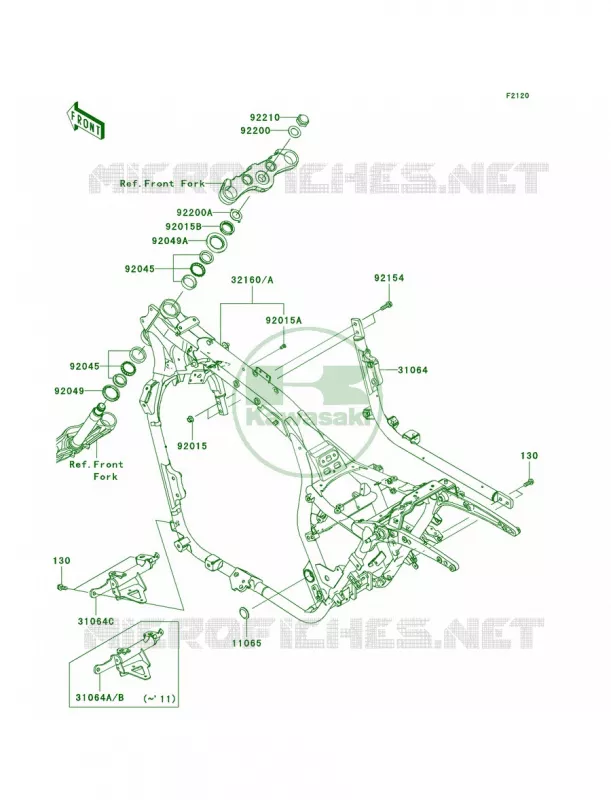Frame Kawasaki MOTOS 1700 2010 Vulcan 1700 Voyager ABS  VN1700BAF