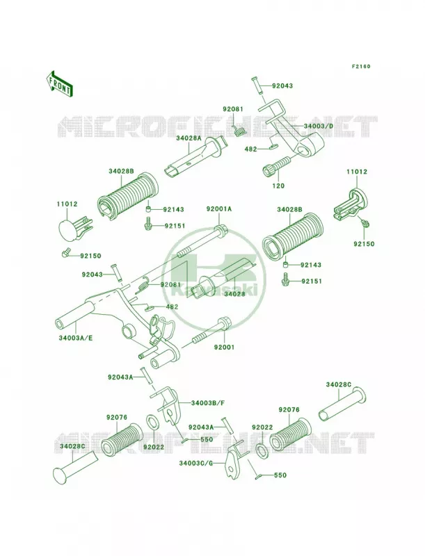 Footrests Kawasaki MOTOS 500 2009 Vulcan 500 LTD  EN500C9F