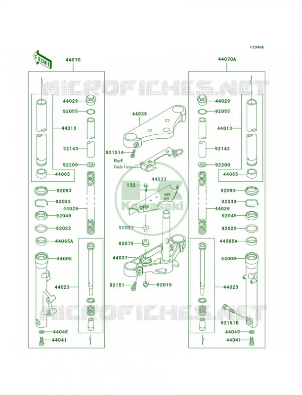 Front ForkC7F-C9F Kawasaki MOTOS 500 2009 Vulcan 500 LTD  EN500C9F