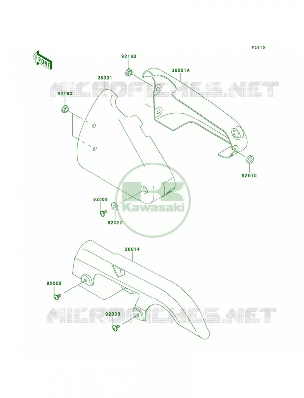 Side CoversChain Cover Kawasaki MOTOS 500 2009 Vulcan 500 LTD  EN500C9F