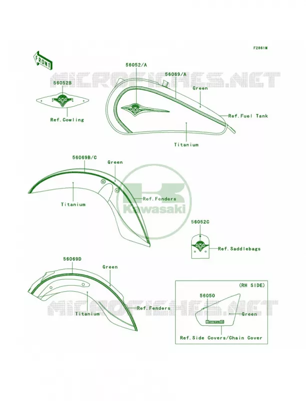 DecalsGreenTitaniumDAF Kawasaki MOTOS 900 2009 Vulcan 900 Classic LT  VN900D9F