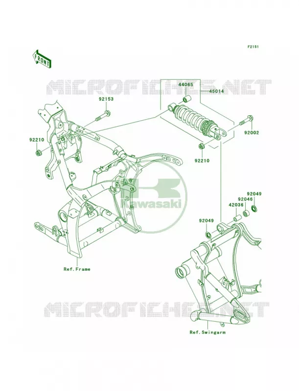 SuspensionShock Absorber Kawasaki MOTOS 2000 2009 Vulcan 2000  VN2000G9F