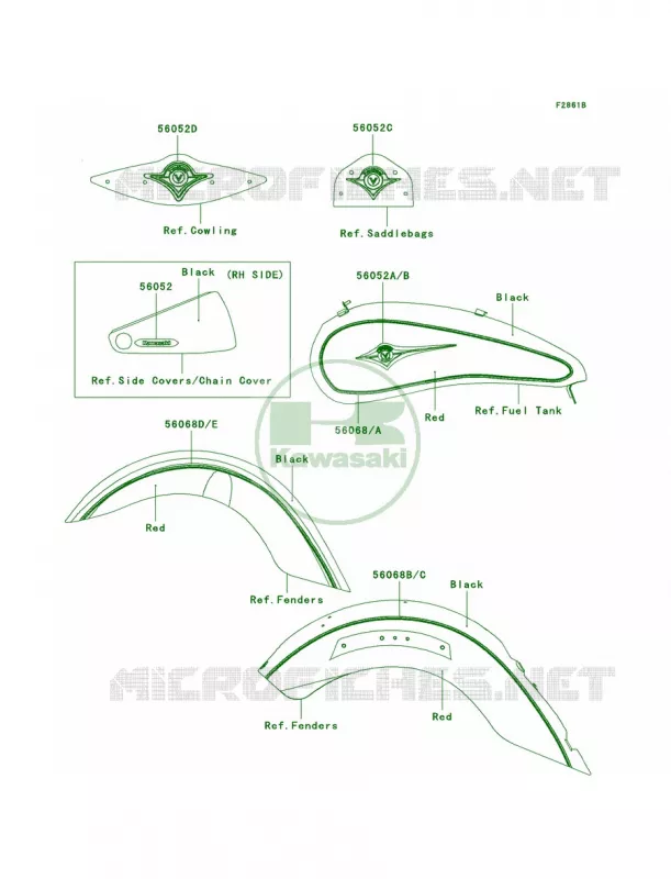 DecalsBlackRedJ9F Kawasaki MOTOS 2000 2009 Vulcan 2000 Classic LT  VN2000J9F