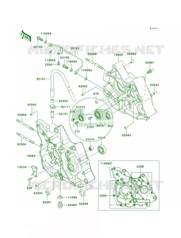 Crankcase Kawasaki MOTOS 110 2006 KLX110  KLX110A6F