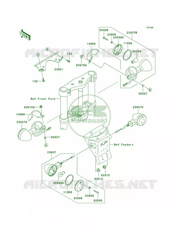 Turn Signals Kawasaki MOTOS 900 2009 Vulcan 900 Custom   VN900C9FA